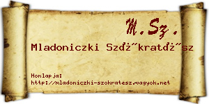 Mladoniczki Szókratész névjegykártya